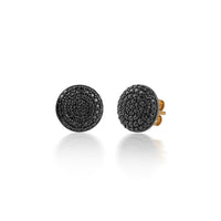 Black Diamond Pavé Round Stud Earrings