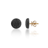 Black Diamond Pavé Round Stud Earrings