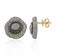 Noir Bloom Black & White Diamond Stud Earrings