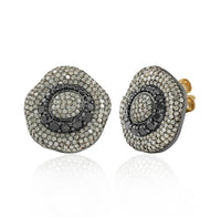 Noir Bloom Black & White Diamond Stud Earrings