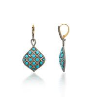 Zahra – Victorian Turquoise & Diamond Drop Earrings