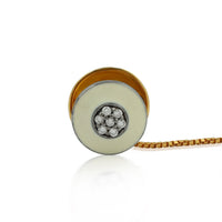 Noor – Classic Ivory Enamel Kurta Button with Diamond Cluster