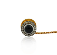 Noir Royale – Black Onyx Kurta Button Set with Diamond Accents