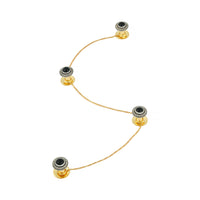 Noir Royale – Black Onyx Kurta Button Set with Diamond Accents