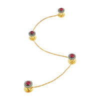 Crimson Majesty – Ruby Kurta Button Set with Diamond Halo