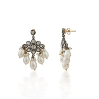 Noor – Victorian Pearl & Polki Drop Earrings
