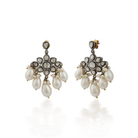 Noor – Victorian Pearl & Polki Drop Earrings
