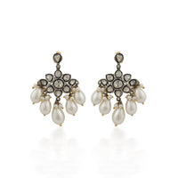 Noor – Victorian Pearl & Polki Drop Earrings