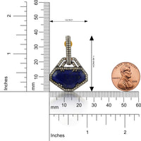 Cosmic Charm – Lapis Lazuli & Diamond Geometric Drop Earrings