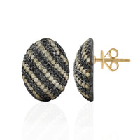 Victorian Swirl – Black & White Diamond Dome Studs