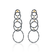 Victorian Noir – Black Diamond Circle Drop Earrings