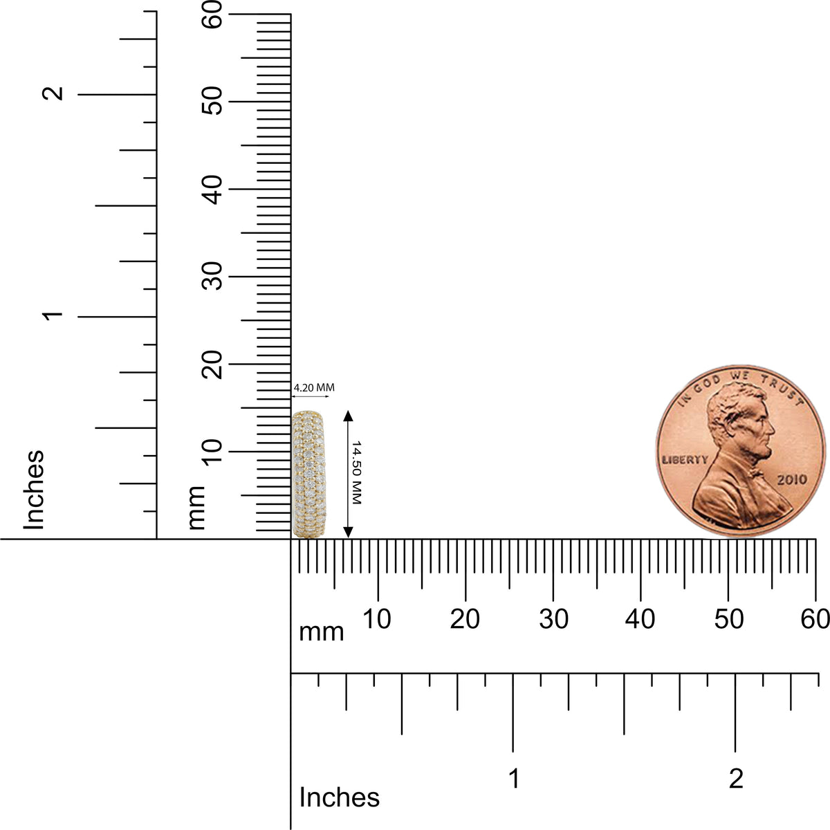 Lustre Pavé Diamond Ear Cuff – 18K Gold Yellow Gold Plated Elegance