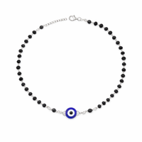 925 Silver Evil Eye Beaded Anklet for Women  Stylish Nazar Protection Anklet