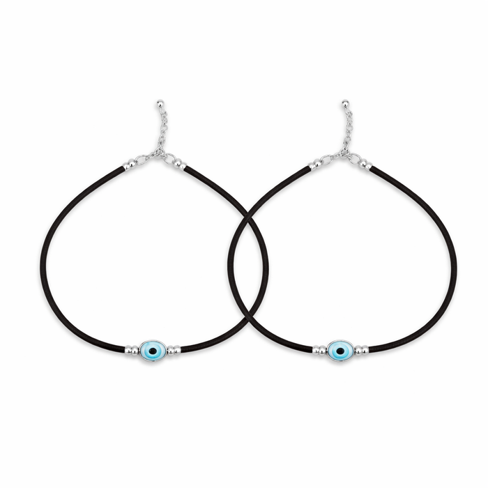 925 Sterling Silver Evil Eye Anklet for Women | Nazar Protection Payal