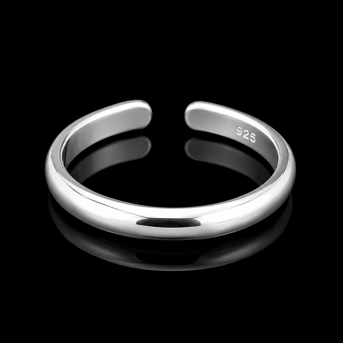 925 Sterling Silver Plain Adjustable Toe Rings for Women (Pair)
