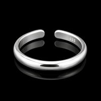 925 Sterling Silver Plain Adjustable Toe Rings for Women (Pair)