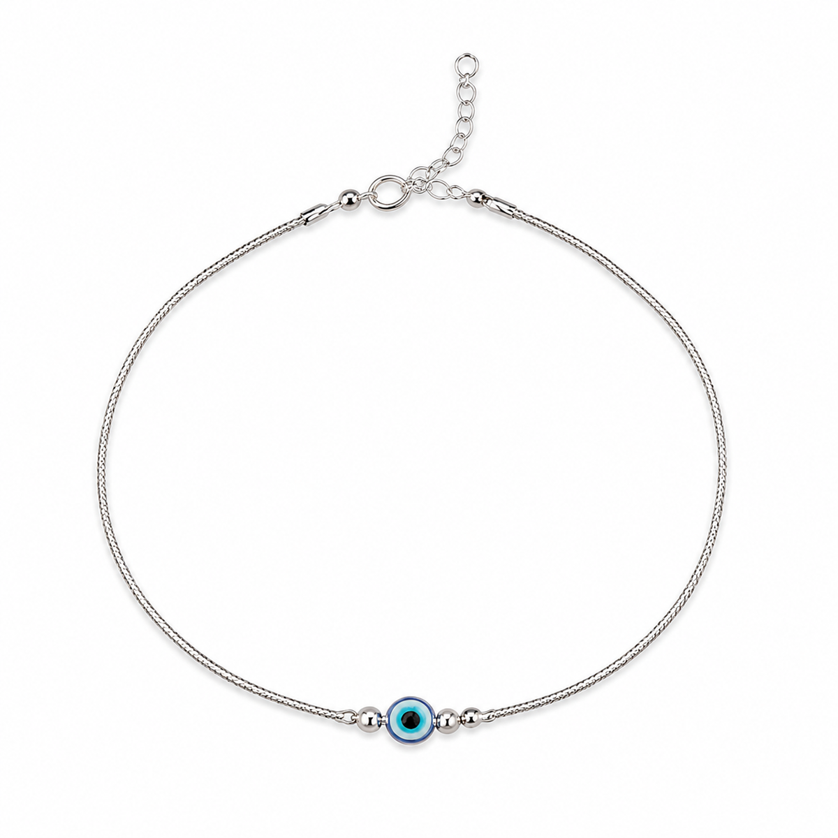 925 Sterling Silver Evil Eye Traditional Anklet for Women | Nazar Protection Payal