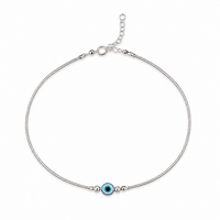 925 Sterling Silver Evil Eye Traditional Anklet for Women | Nazar Protection Payal