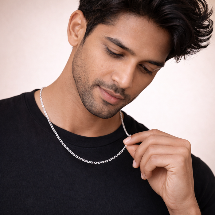 Anchor Chain Necklace 925 Sterling Silver 1.8mm - Men's