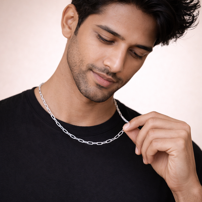 Anchor Long Chain Necklace 925 Sterling Silver 2.3mm - Men's