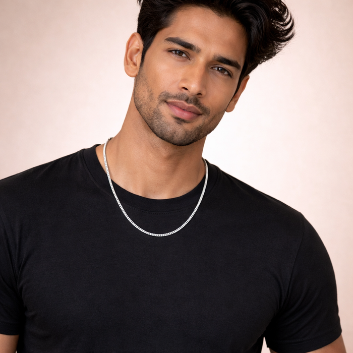 Box Chain Necklace 925 Sterling Silver 1.5mm - Men's