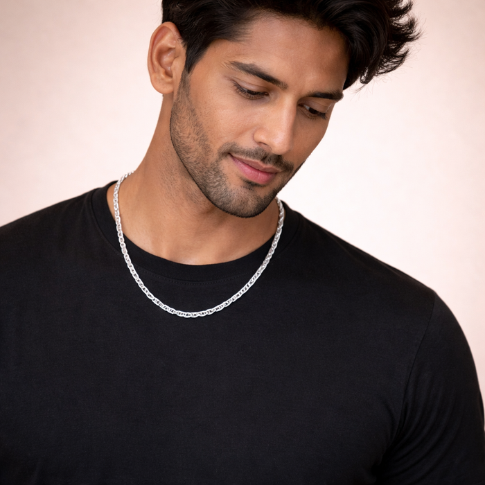 Disco Chain Necklace 925 Sterling Silver 2.5mm - Men's