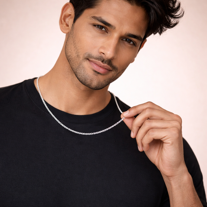 Rolo Chain Necklace 925 Sterling Silver 2.5mm - Men's