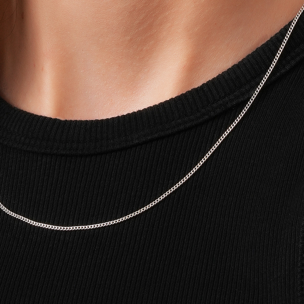 Curb Chain Necklace 925 Sterling Silver Unisex