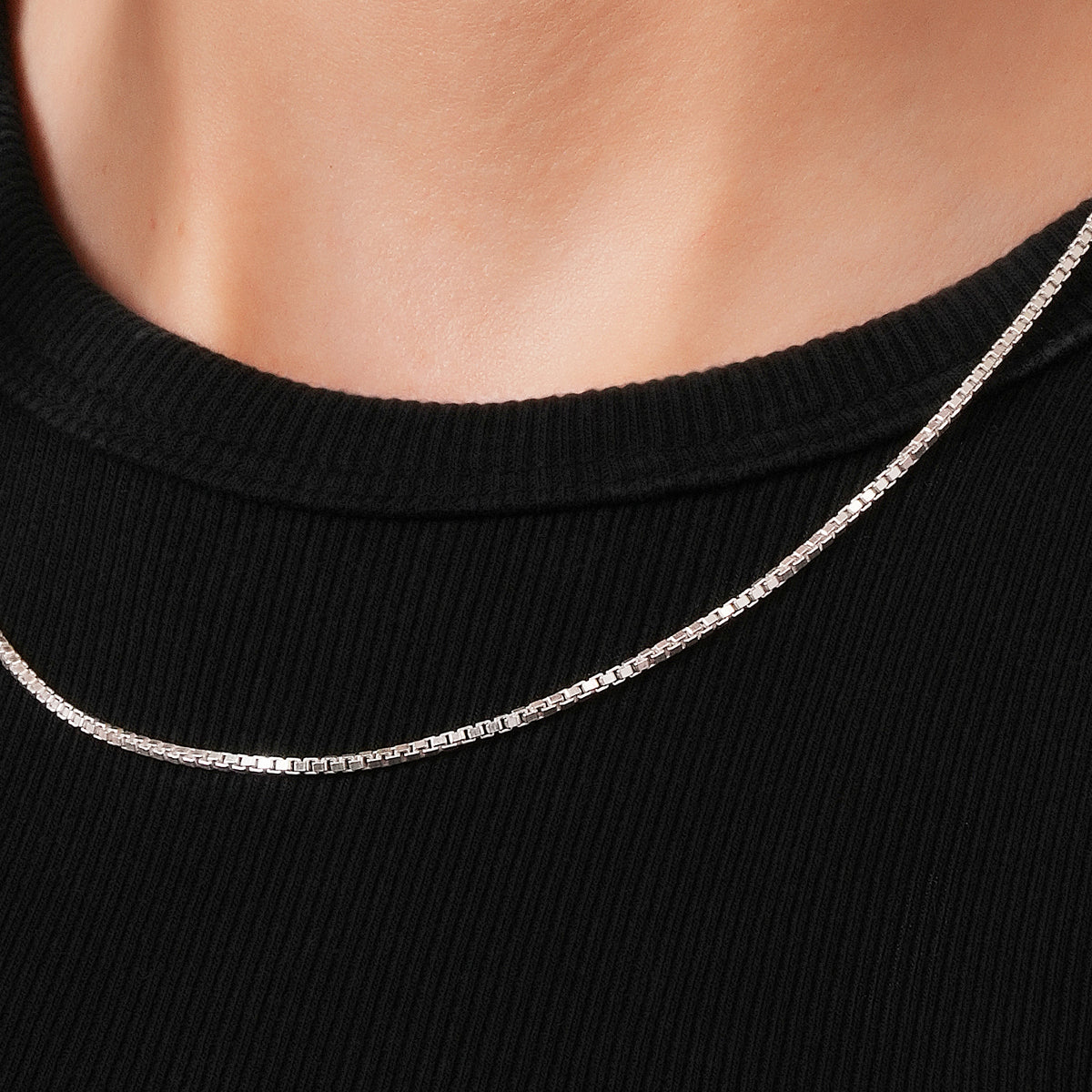Box Chain Necklace 925 Sterling Silver Unisex