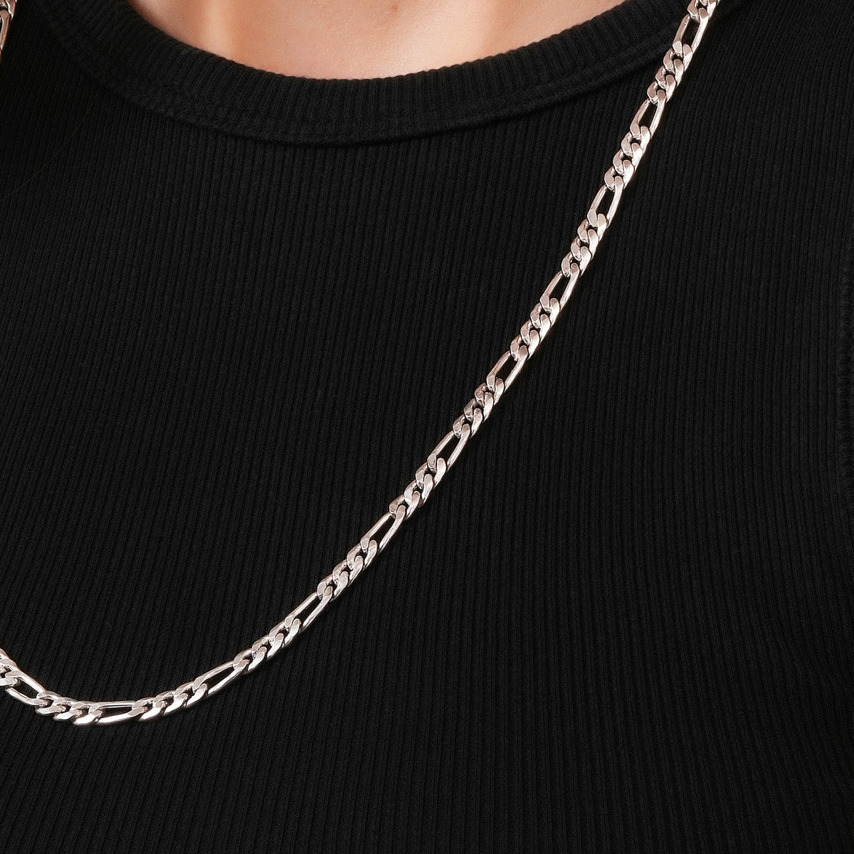 Figaro Chain Necklace 925 Sterling Silver Women's