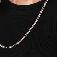 Figaro Chain Necklace 925 Sterling Silver 4.5mm - Women's