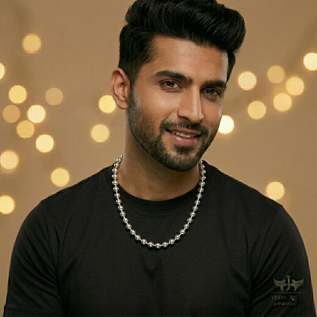 Ball Chain Necklace 925 Sterling Silver 4mm - Men's