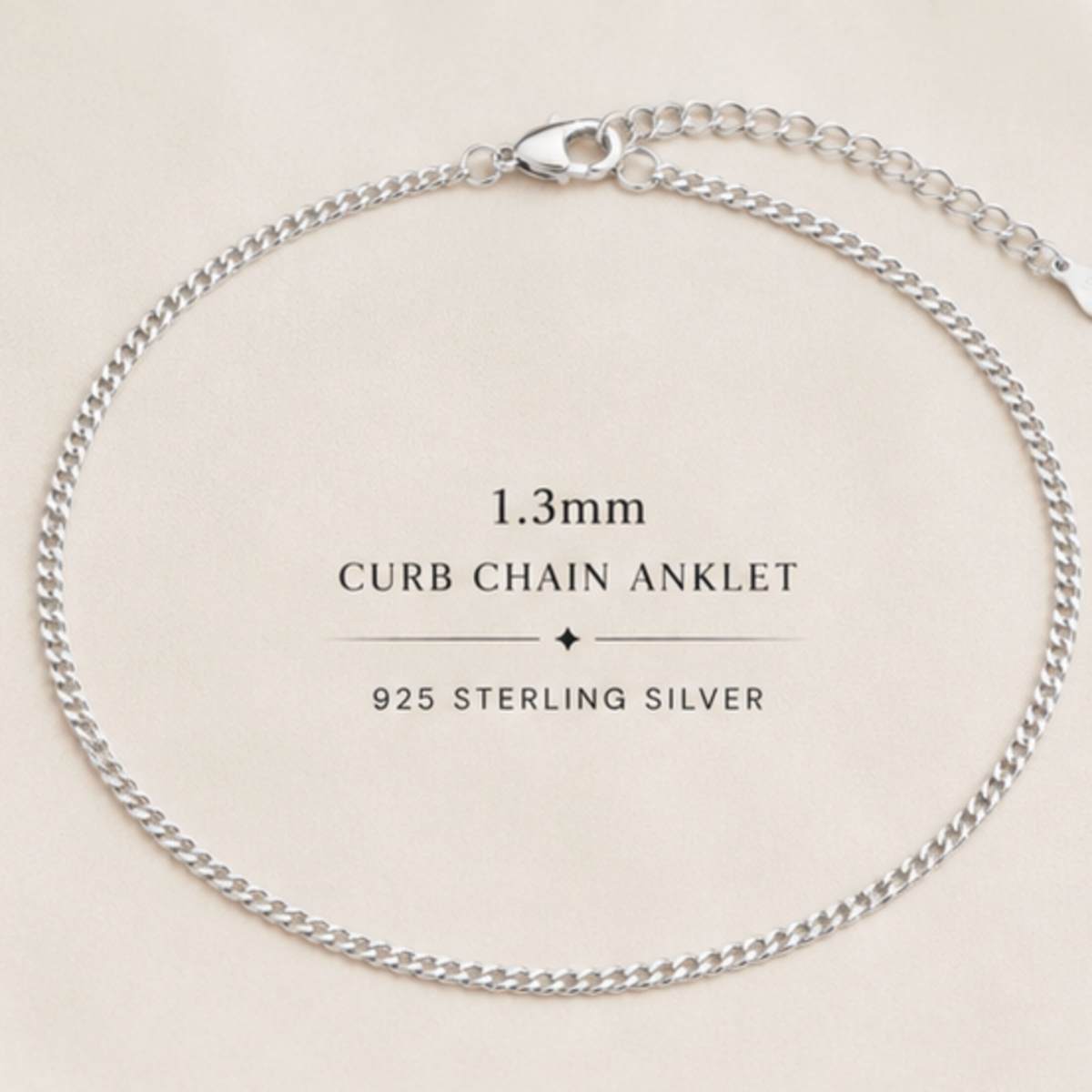 Anklet Curb Chain Design 1.3mm