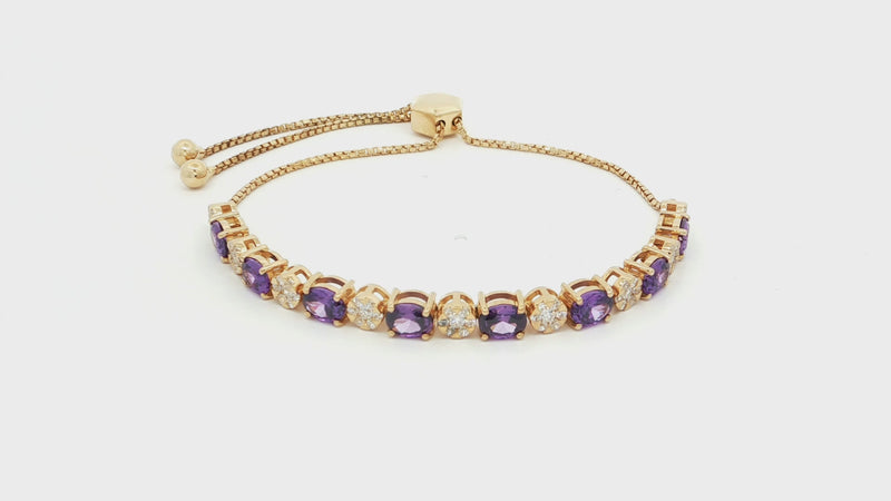 925 Sterling Silver Tennis Bracelet with Oval Cubic Zirconia