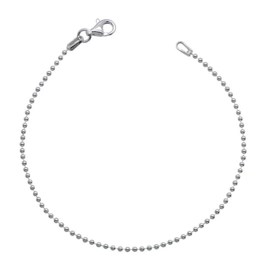 Sterling Silver 1.5mm Ball Bead Link Bracelet