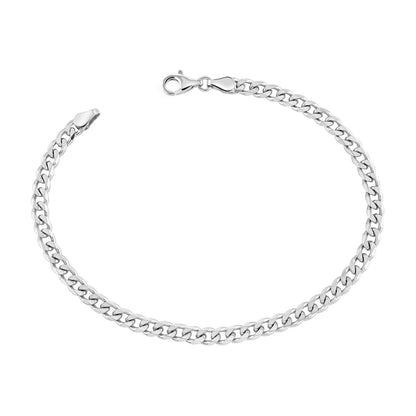 Sterling Silver 4.3mm Diamond Cut Curb Link Bracelet