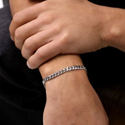 Sterling Silver 5.4mm Diamond Cut Curb Link Bracelet
