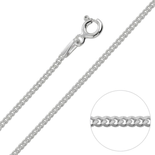 Sterling Silver 1.5mm Diamond Cut Curb Chain Necklace