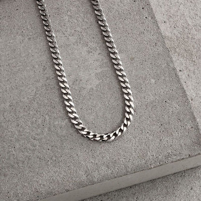 Sterling Silver 4.3mm Diamond Cut Curb Chain Necklace