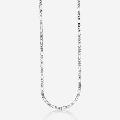 Sterling Silver 4.5mm Diamond Cut Figaro Chain Necklace