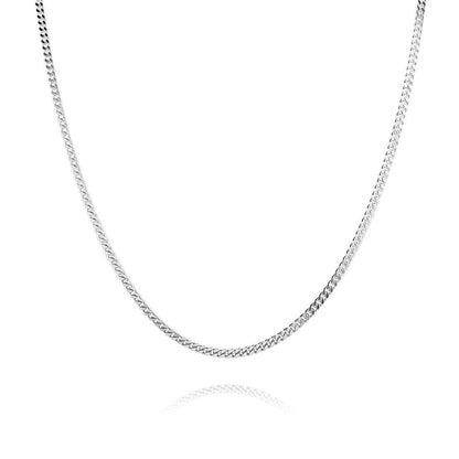 Sterling Silver 1.8mm Diamond Cut Curb Chain Necklace