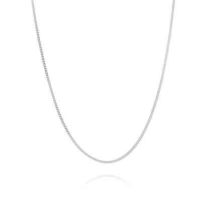 Sterling Silver 1mm Fine Diamond Cut Curb Chain Necklace