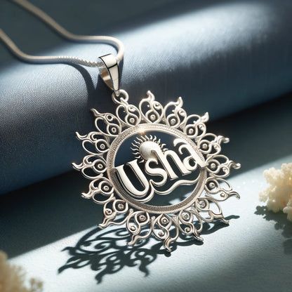 Usha Name Pendant Necklace in Premium Sterling Silver 925