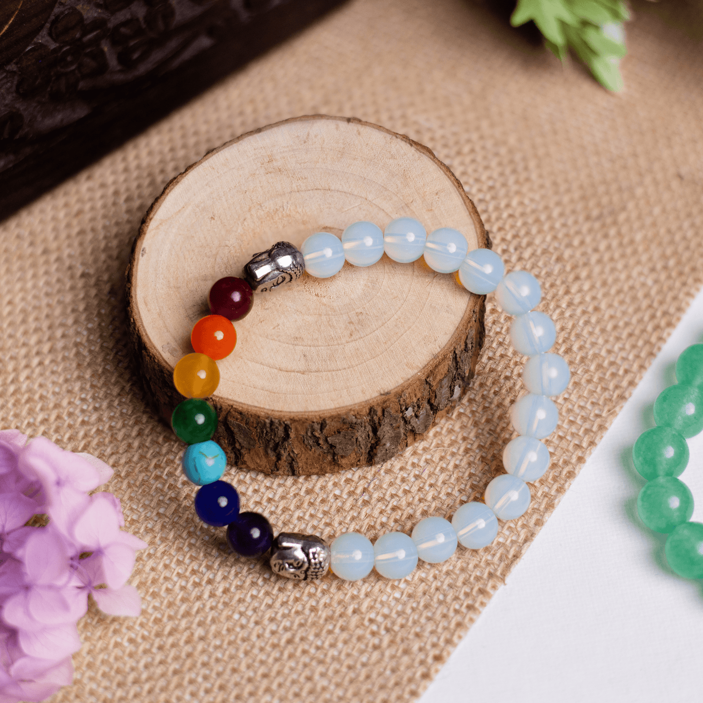 7 Chakra Beads Bracelets with Opalite