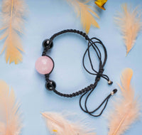 Beaded Black and Pink Turquoise Cord Bracelet 2