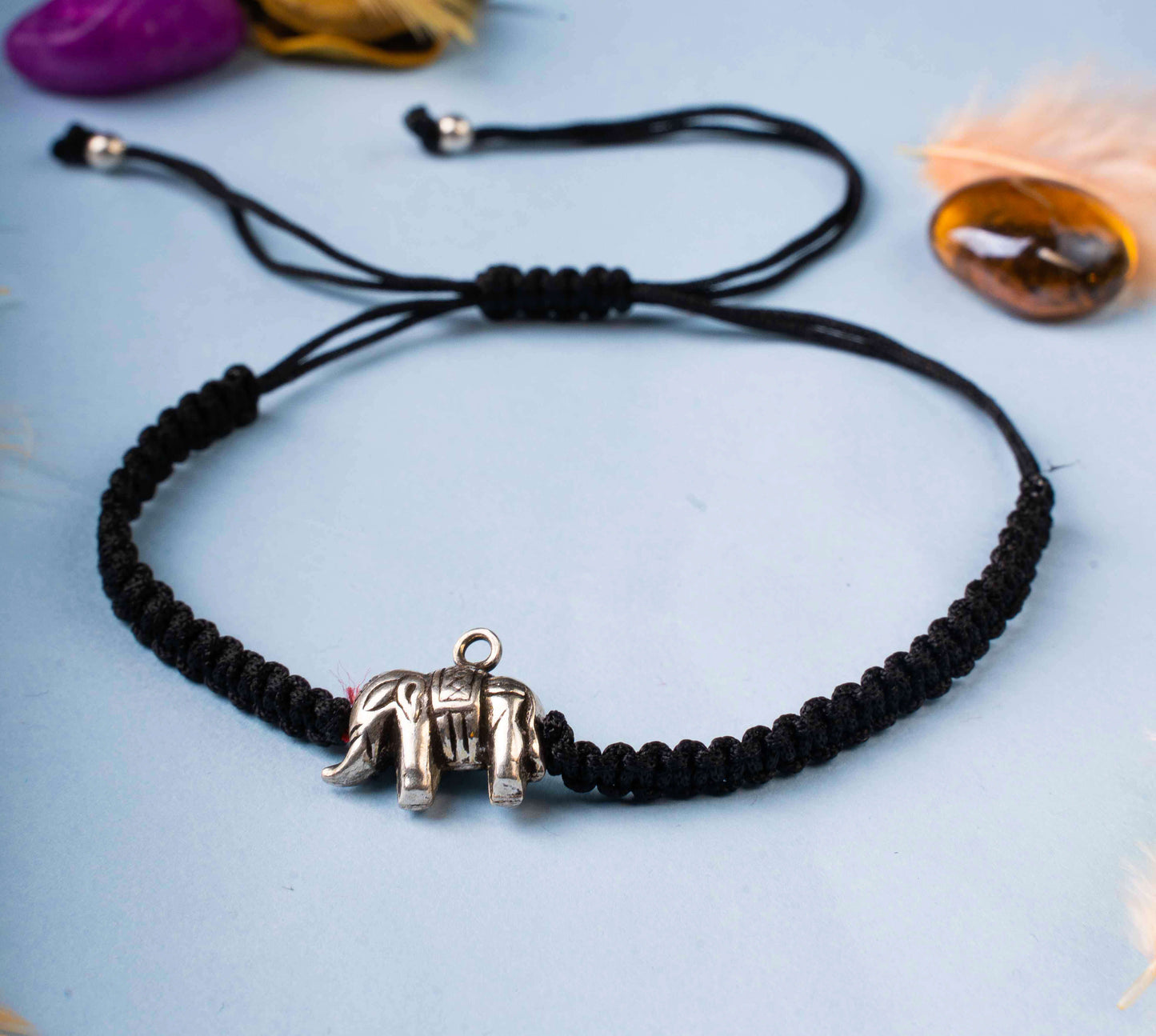 Black fancy Elephant bead bracelet 1