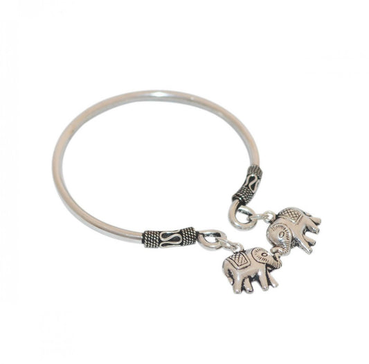 Exclusive Small Elephant Silver Bangle