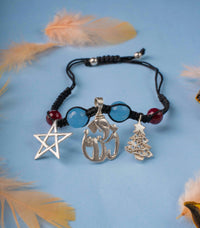 Exquisite Ganesha Blue and Red Bead Handcrafted Bracelet