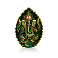 God Idols Creative Idol of Lord Ganesha Carved on Dark Green Jade Stone Image 2