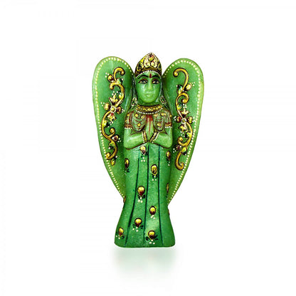 God Idols Green Jade Stone Angel Idol Image 2
